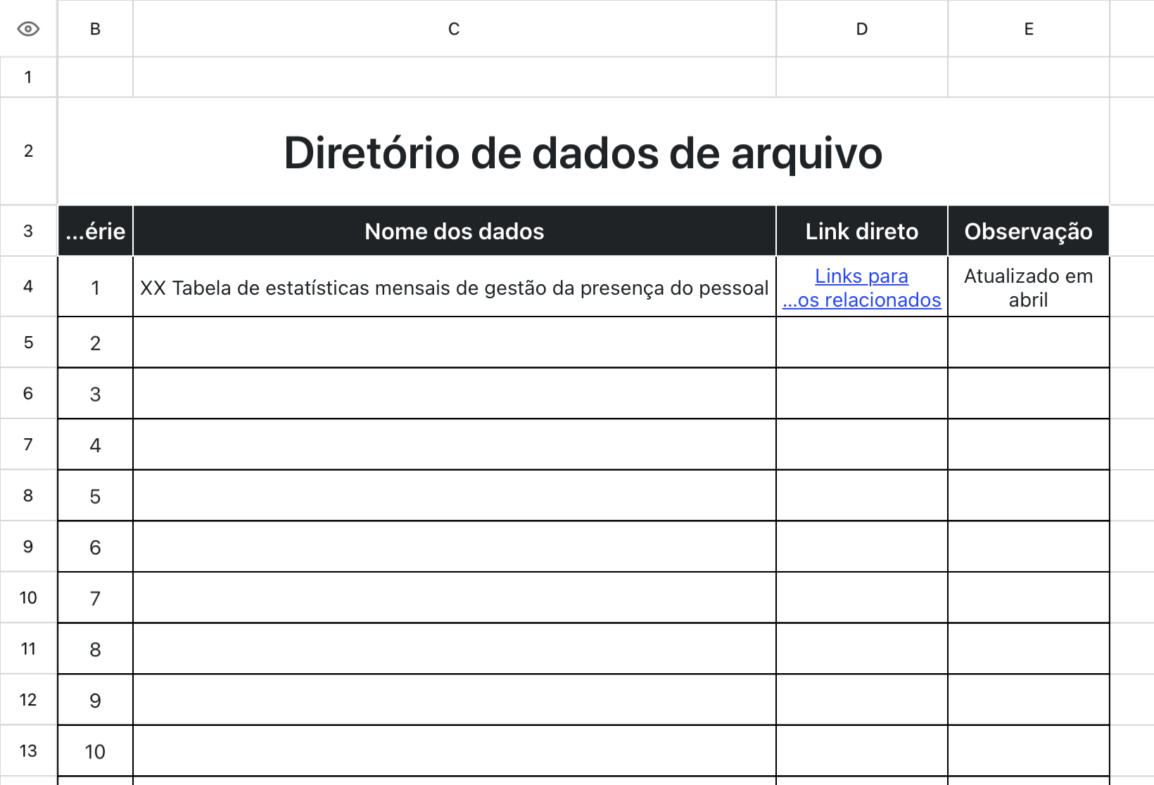 Diretório de dados de arquivo